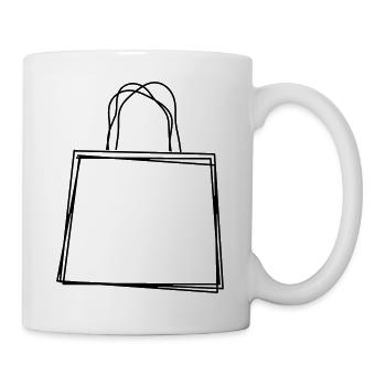 Einkaufstüte handgezeichnet - Tasse - Weiß - Rechts