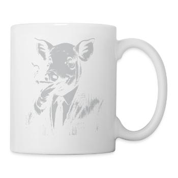 Schweinerauchen im Anzug - Tasse - Weiß - Rechts