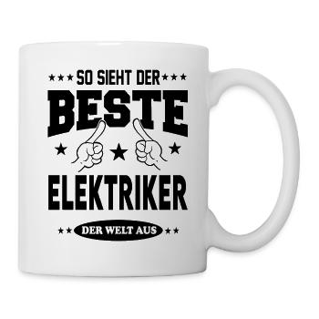 Elektriker Der Beste der Welt Berufe  Arbeit - Tasse - Weiß - Rechts
