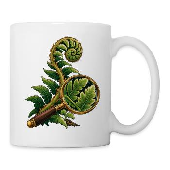 Fern durch eine Feldlinse - Tasse - Weiß - Rechts