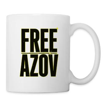 Free Azov – Neon-Block-Typografie - Tasse - Weiß - Rechts