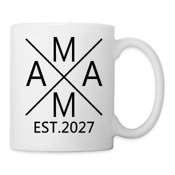 Mama Est. 2027 Mutter seit 2027 Werdende Mama 2027 - Tasse - Weiß - Rechts
