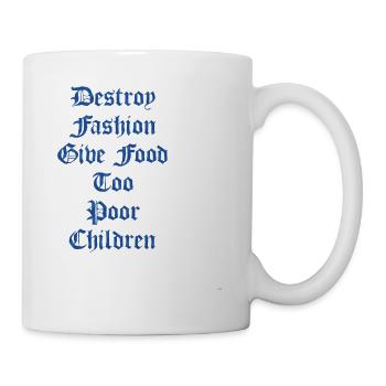 Gotische Proteste: Helfen armen Kindern - Tasse - Weiß - Rechts