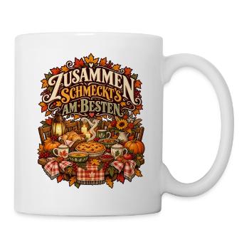 Gutes Essen, liebe Menschen - Tasse - Weiß - Rechts
