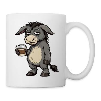 Esel Eselchen Eselhalter Muli Langohresel Muli - Tasse - Weiß - Rechts