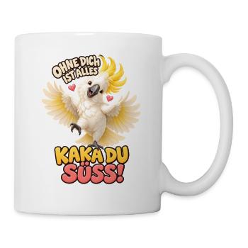 Kakadu Wortspiel Ohne dich – Liebe & Freundschaft - Tasse - Weiß - Rechts