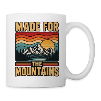 Retro Sunset Mountains Naturliebhaber-Outdoor-Wanderung - Tasse - Weiß - Rechts