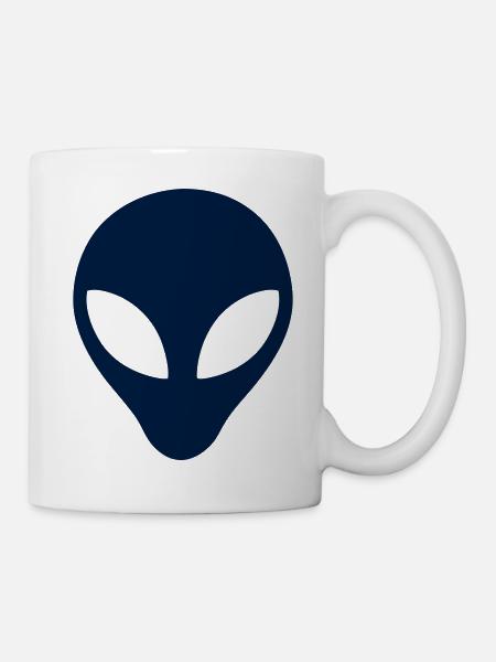 Alien Kopf Silhouette Icon - Tasse - Weiß