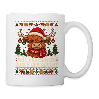 Hochlandrind - Muh und munter im Advent - Tasse - Weiß - Rechts