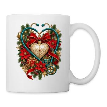 Weihnachts-Krankenschwester-Stethoskop-Herz - Tasse - Weiß - Rechts