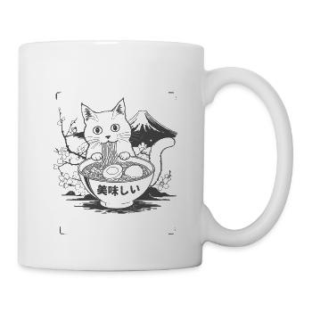 Katze Klaut Mein Ramen - Tasse - Weiß - Rechts