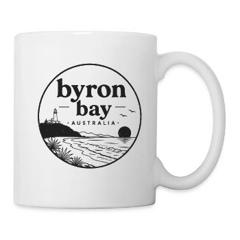 Byron Bay Küsten-Silhouette - Tasse - Weiß - Rechts