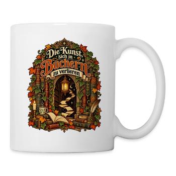 Die Kunst, sich in Büchern zu verlieren - Tasse - Weiß - Rechts