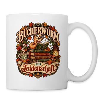 Bücherwurm aus Leidenschaft - Tasse - Weiß - Rechts