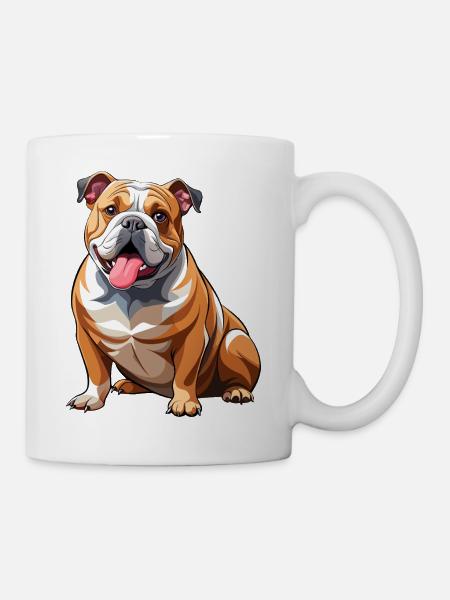 Bulldoggen-Hundesitting - Tasse - Weiß