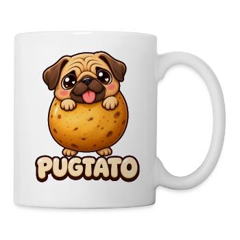 Funny Cute Pugtato Pug Potato Kawaii Dog - Tasse - Weiß - Rechts
