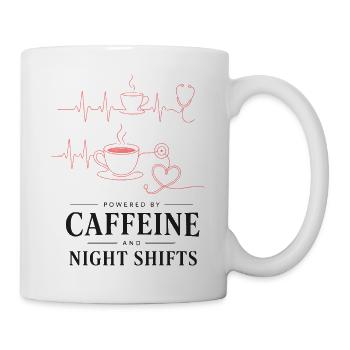 Kaffeeherz Nachtdienst Design - Tasse - Weiß - Rechts