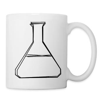Laborkolben handgezeichnet - Tasse - Weiß - Rechts