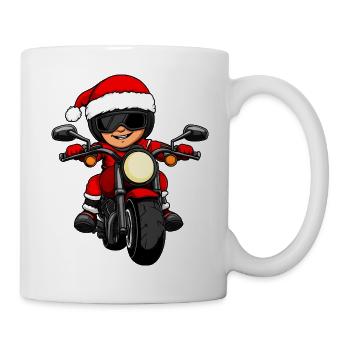 Motorradfahrer Weihnachten - Tasse - Weiß - Rechts