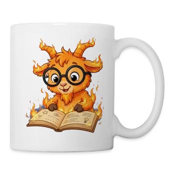 Leseratte Feuer Ziege Shirt 2027  - Tasse - Weiß - Rechts