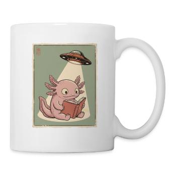 Vintage Japanese Axolotl Buchliebhaber UFO Alien - Tasse - Weiß - Rechts