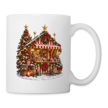 Weihnachtsmarkt-Chalet - Tasse - Weiß - Rechts