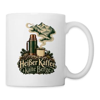 Heißer Kaffee, kalte Berge - Tasse - Weiß - Rechts