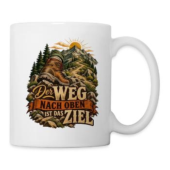Der Weg nach oben ist das Ziel - Tasse - Weiß - Rechts