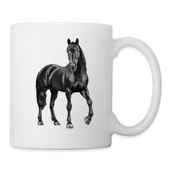 Pferd Hengst - Tasse - Weiß - Rechts