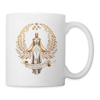 Weihnachts Engel unterwegs, Engel, Weihnachten  - Tasse - Weiß - Rechts