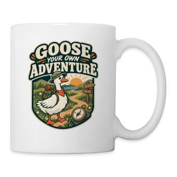 Gänsecamping Outdoor, Wandern, Abenteuer, Naturkunst, Kunst, - Tasse - Weiß - Rechts