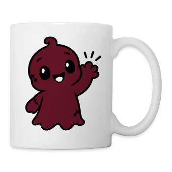 Niedliches, kastanienbraunes Wakendes Geistermonster - Tasse - Weiß - Rechts