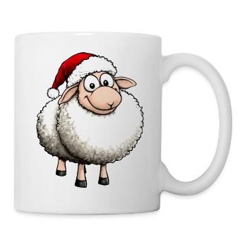 Schafe Weihnachten / Santa Schaf - Tasse - Weiß - Rechts