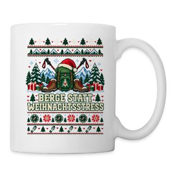 Berge statt Weihnachtsstress - Tasse - Weiß - Rechts