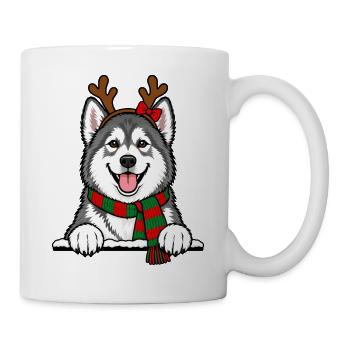 Weihnachten Alaskan Malamute - Tasse - Weiß - Rechts