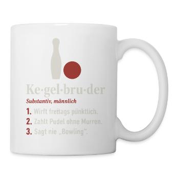 Kegelbruder Definition – lustiges Kegeln Shirt - Tasse - Weiß - Rechts