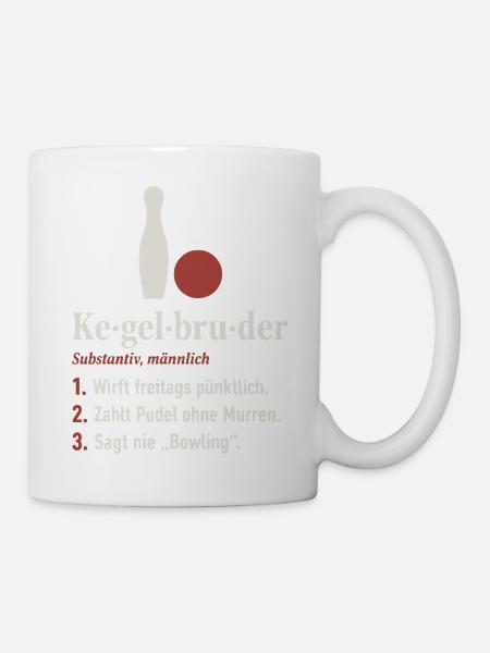Kegelbruder Definition – lustiges Kegeln Shirt - Tasse - Weiß