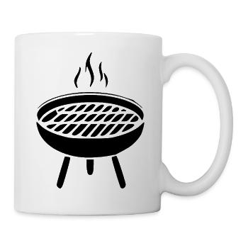 Grill Barbecue Grillmeister Schürze Geschenk - Tasse - Weiß - Rechts