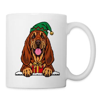 Weihnachten Bloodhound - Tasse - Weiß - Rechts