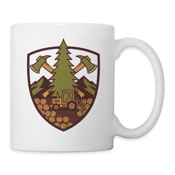 Forst Wappen Tanne Axt – personalisierbar - Tasse - Weiß - Rechts