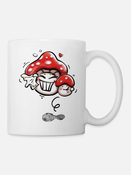 Pilze im Glück - Tasse - Weiß