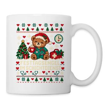 Festtagsengel im Schichtdienst - Tasse - Weiß - Rechts