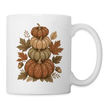 Herbst-Pumpkin-Turm - Tasse - Weiß - Rechts