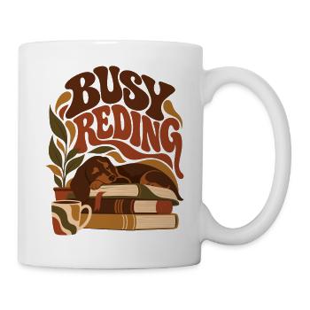Busy Reading Dachshund - Tasse - Weiß - Rechts