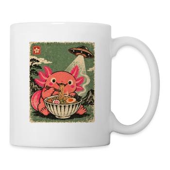 Vintage Japanese Axolotl Buchliebhaber UFO Alien - Tasse - Weiß - Rechts