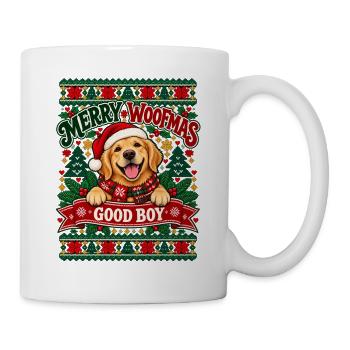 Merry Woofmas Good Boy Dog Design - Tasse - Weiß - Rechts