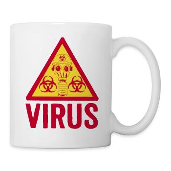 Viraler Krieg (rot und gelb) - Tasse - Weiß - Rechts