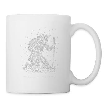 Sad Samurai Tummy Hurts Meme Gothic Humor - Tasse - Weiß - Rechts