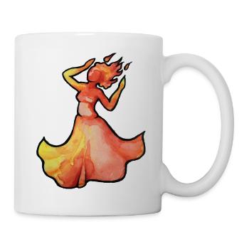 Flammentänzerin Aquarell - Tasse - Weiß - Rechts