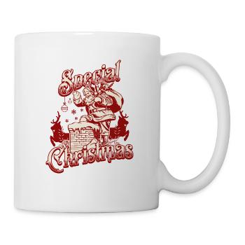 Besonderer Weihnachtsmann im Schornstein - Tasse - Weiß - Rechts